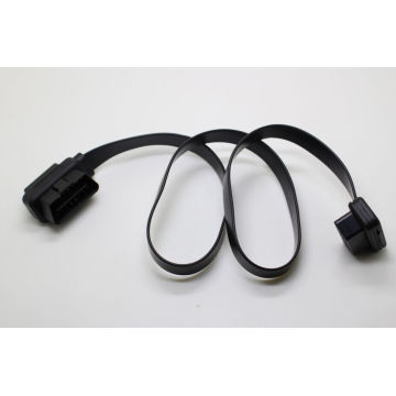 Conector macho + fêmea T plana OBD conector fêmea extensão Obdii cabo liso 50cm 1m 1,5 m comprimento fino adaptador